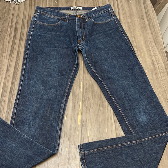 ACNE JEANS MENS DARK WASH MAX RAW STRAIGHT LEG JEANS 31/34 - Picture 5 of 16